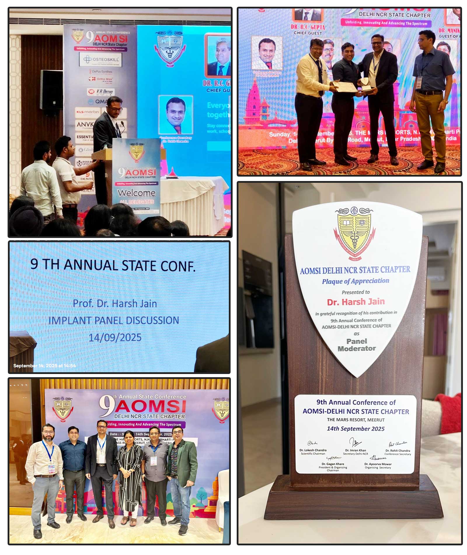 Dr Harsh Jain - Moderator on Implants at AOMSI 9th State Conference at Meerut  On 14/09/25